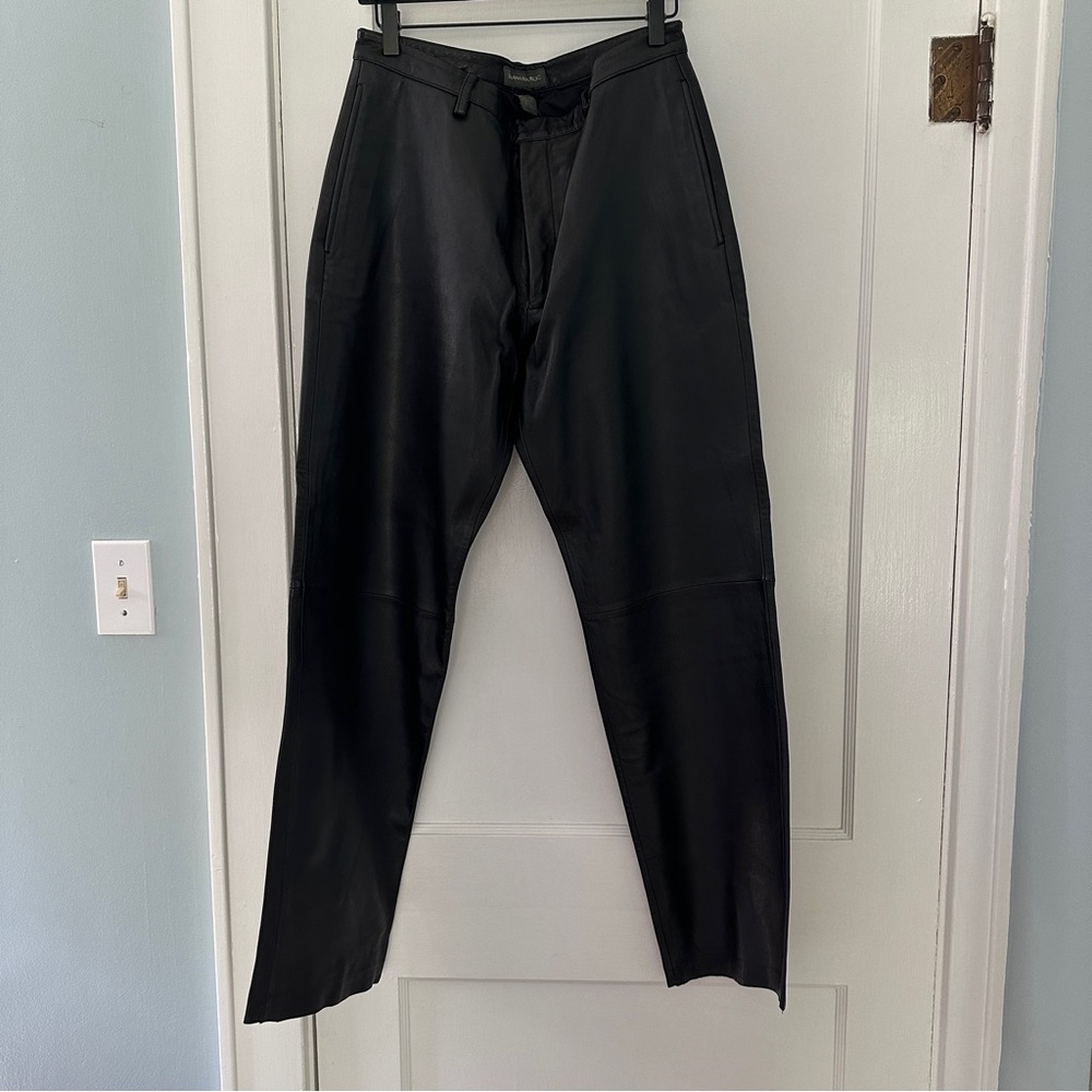NWT Vintage Banana Republic Men's Black Leather Pants